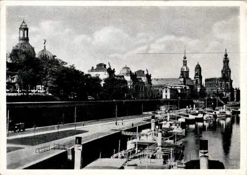 dresden, dampfschifflandeplatz mit brühlscher terrasse (Nr. 12189)
