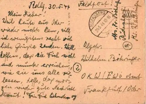 feldpost 1944, rudersberg (Nr. 12190)