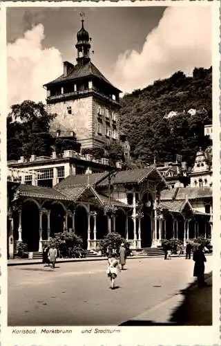 karlsbad, marktbrunn und stadtturm, 1939 (Nr. 12243)