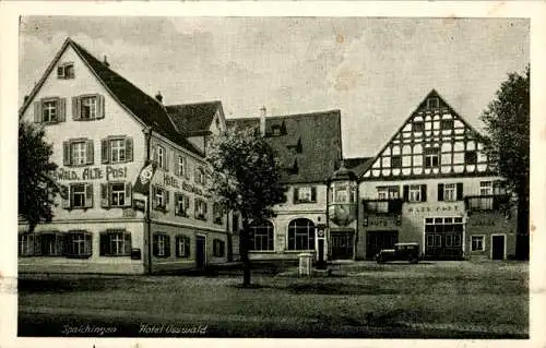 spaichingen, hotel osswald, alte post, auto-garage, 1940 (Nr. 12246)