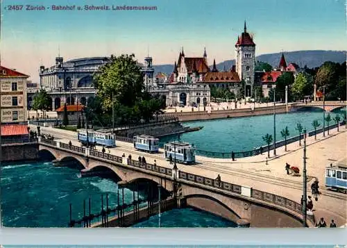 zürich, bahnhof und schweizer. landesmuseum (Nr. 12886)