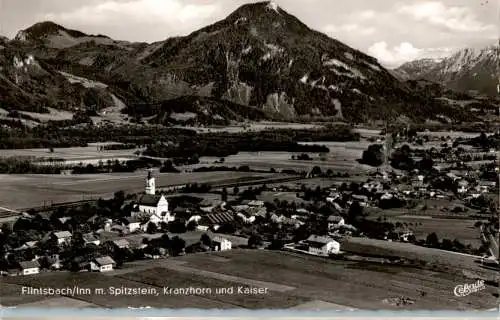 flintsbach/inn mit spitzstein, kranzhorn und kaiser (Nr. 12990)