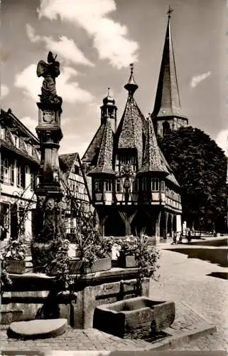 michelstadt, marktplatz mit rathaus (Nr. 13032)