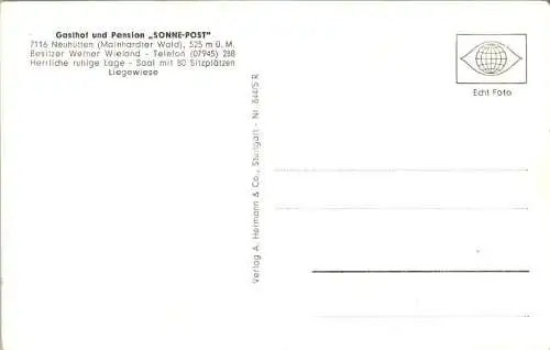 gasthof "sonne-post" neuhütten, mainhardter wald, maienfels (Nr. 13106)
