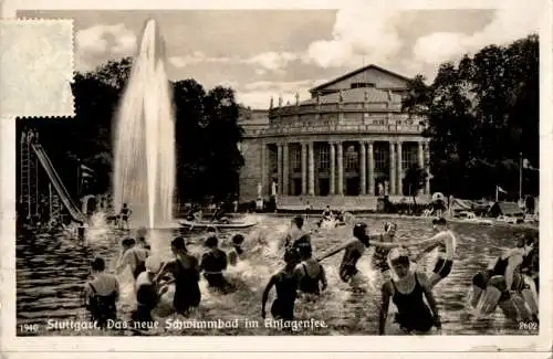 stuttgart, das neue schwimmbad im anlagensee, 1940 (Nr. 13764)