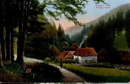 hohegeiß, harz, wolfsbachmühle, bahnpost-stemp. (Nr. 13964)