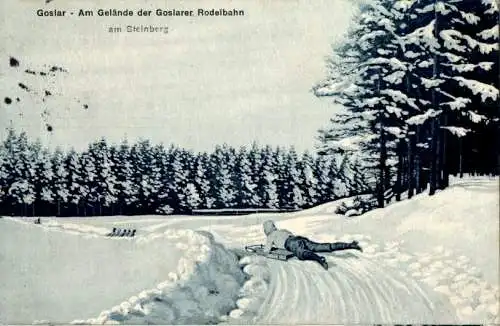 goslar, am gelände der goslarer rodelbahn, 1916 (Nr. 14001)