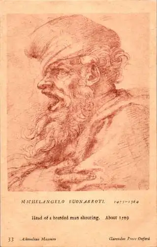 oxford, ashmolean museum, bearded man shouting (Nr. 14184)