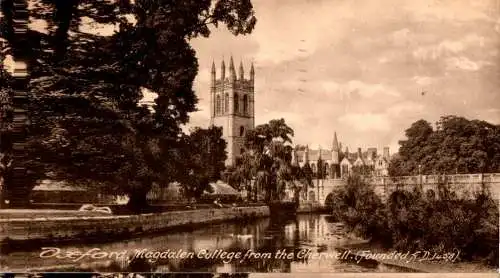 oxford, magdalen college from the cherwell. 1928, n. stuttgart, scanfehler (Nr. 14210)