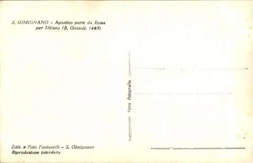 s. gimignano, agostino parte da roma per milano (Nr. 14567)