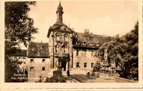 bamberg, altes rathaus und kreuzgruppe (Nr. 14607)