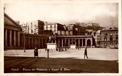 napoli, piazza del plebiscito e castel s. elmo (Nr. 14658)