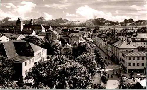 bad wörishofen, kneippstraße mit allgäuer alpen, 1958 (Nr. 14795)