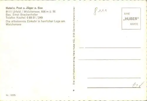 hotel zur post u. jäger am see, urfeld/walchensee (Nr. 14891)