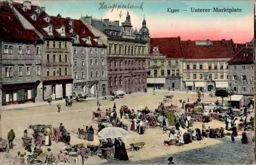 eger - unterer marktplatz, hauptpostamt (Nr. 14946)