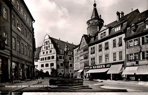 kitzingen am main, marktplatz mit rathaus (Nr. 15655)