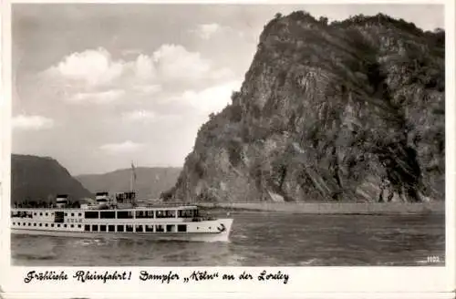 dampfer "köln" an der loreley (Nr. 15757)