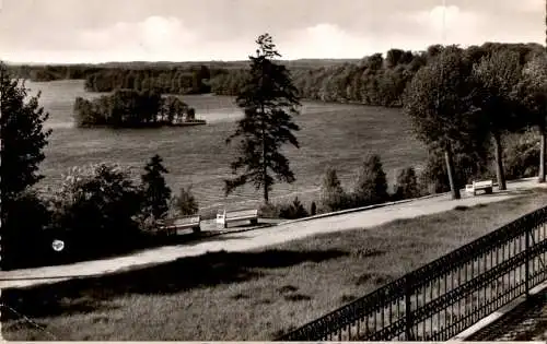 plön in holstein, blick von der schloßterrasse, karte hat ein loch links (Nr. 16338)