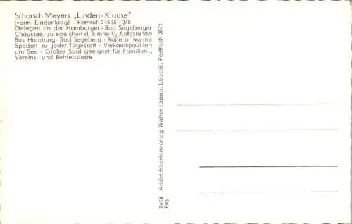 gruss aus itzstedt, krs. segeberg, schorsch meyers linden-klause (Nr. 16343)