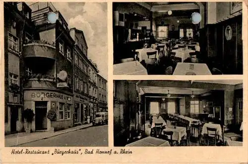 hotel "bürgerhaus", bad honnef, karte gelocht (Nr. 16386)