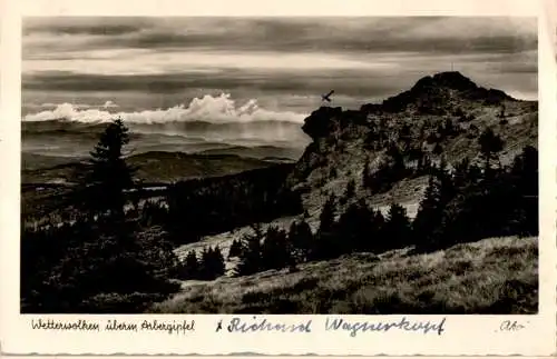 wetterwolken überm arbergipfel, richard wagner-kopf  (Nr. 16460)