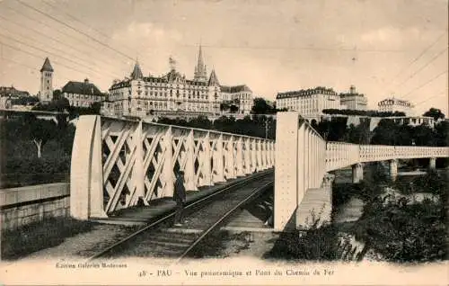 pau, vue panoramique et pont du chemin de fer (Nr. 16787)