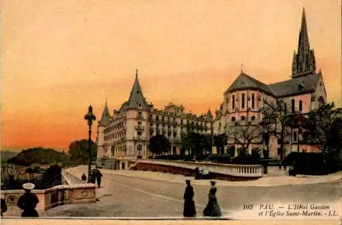 pau, l'hotel gassion et l'eglise st. martin (Nr. 16800)