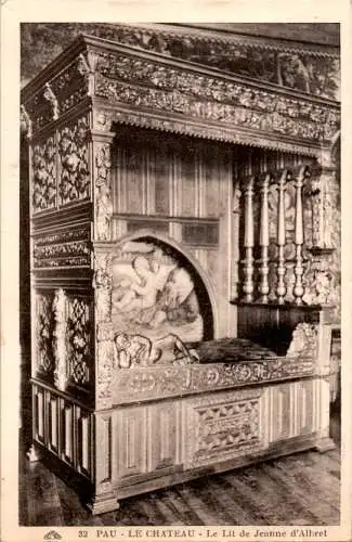 pau, chateau henri iv, le lit de jeanne d'albret (Nr. 16829)