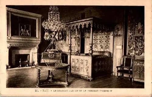 pau, chateau henri iv, la chambre et le berceau de henri iv (Nr. 16832)