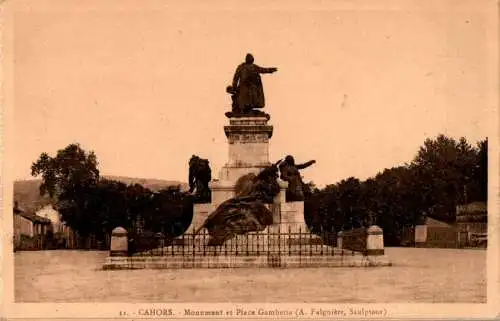 cahors, monument et place gambetta (Nr. 16841)