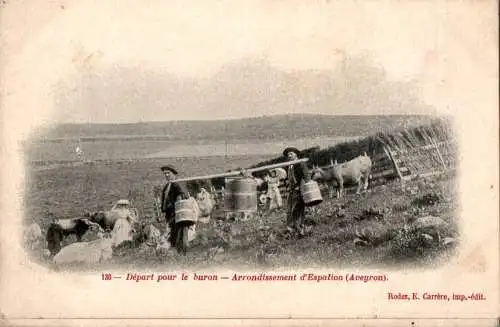 depart pour le buron, arrond. d'espalion, aveyron (Nr. 16860)