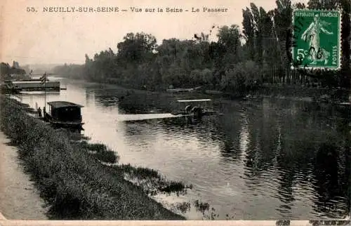 neuilly-sur-seine, vue sur la seine, le passeur (Nr. 17047)