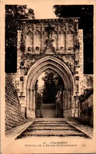 chambery, portail de l'eglise st-dominique (Nr. 17137)
