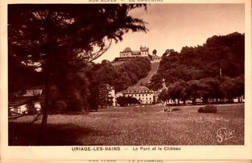 uriage-les-bains, le parc et le chateau (Nr. 17191)