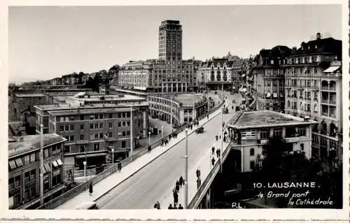 lausanne, le grand pont, la cathedrale (Nr. 17200)