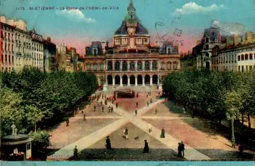 st. etienne, la place de l'hotel de ville (Nr. 17226)