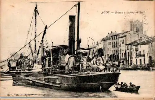 agde, bateau a vapeur (Nr. 17300)