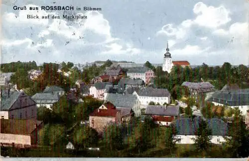 rossbach in böhmen, blick auf den marktplatz (Nr. 17503)