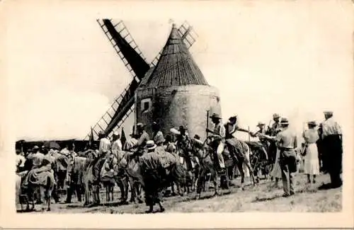 fontvieille-en-provence, gardians au moulin de daudet (Nr. 17570)