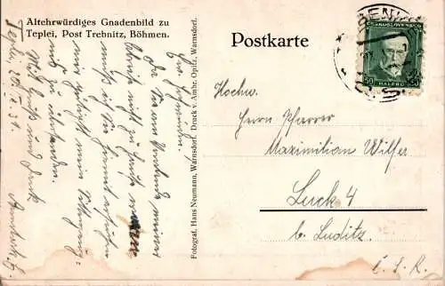 teplei, post trebnitz, böhmen, gnadenbild (Nr. 17710)