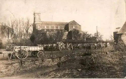 altes foto gebäude, alte leiterwagen (Nr. 17802)