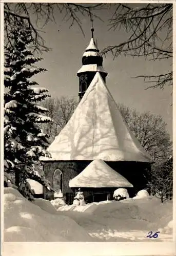 kapelle im winter, aufn. karl thiele, beierfeld in sa. (Nr. 18027)