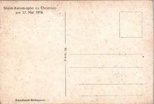 sturm-katastrophe zu chemnitz am 27. mai 1916, schloßteich-restaurant (Nr. 18036)