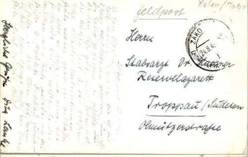 hohe tatra, feldpost, stempel zakopane? nach Troppau/Sudeten (Nr. 18071)