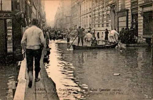 paris, la grande crue de la seine, 1910 (Nr. 18182)