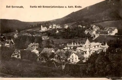 bad herrenalb, partie mit konversationshaus u. kath. kirche (Nr. 18211)