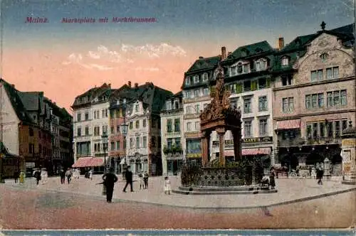 mainz, marktplatz mit marktbrunnen (Nr. 18301)