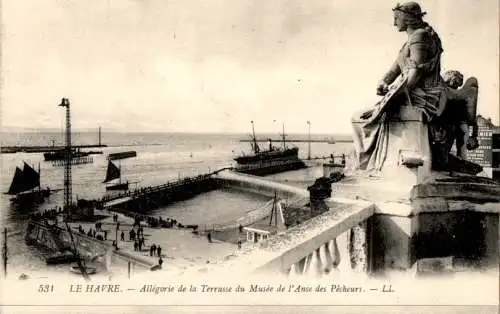 le havre, allegorie de la terrasse du musee de l'anse des pecheurs (Nr. 18321)