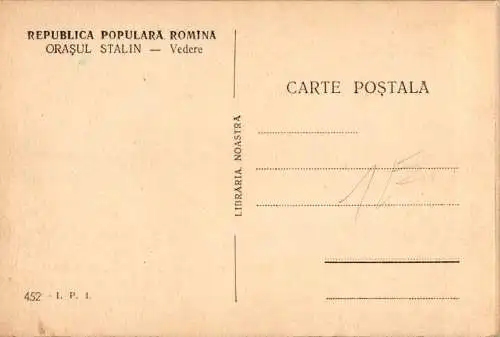 republica romina, orasul stalin vedere (Nr. 18391)