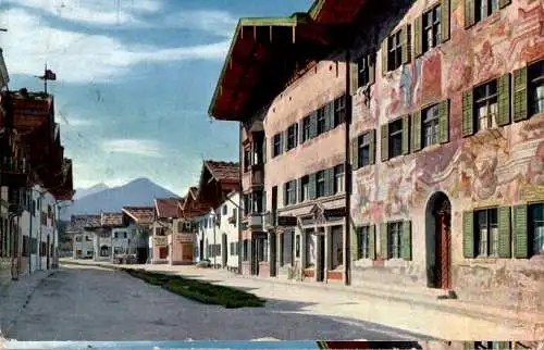 mittenwald, obere marktstraße mit neunerhaus (Nr. 18458)